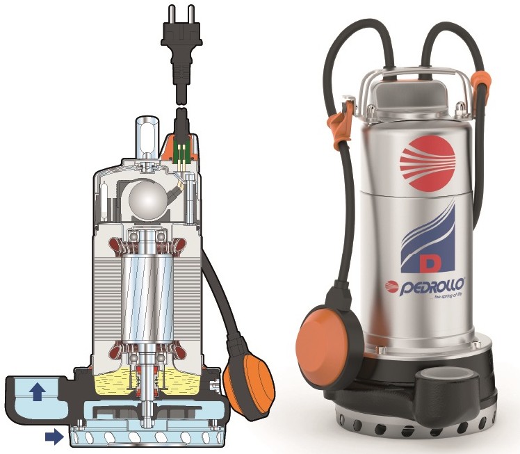 Дренажный электронасос для сточных вод Pedrollo D 30-N 1,1 kW