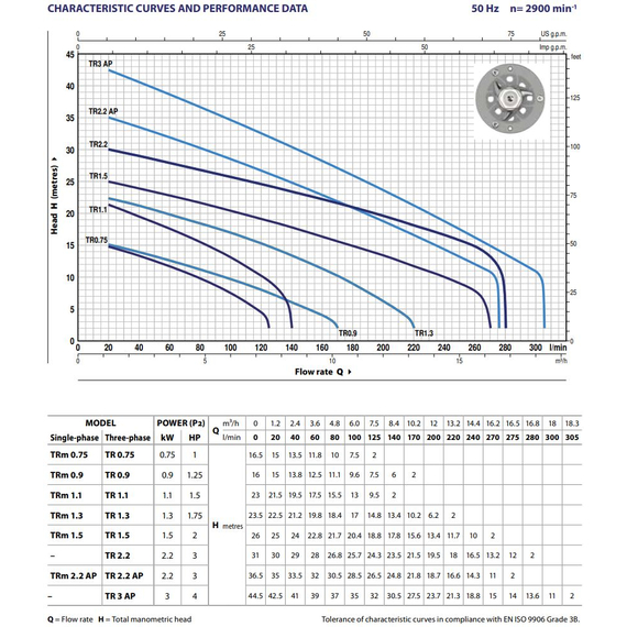 fotoДренажный электронасос с режущим механизмом Pedrollo TRITUS TRm1.5 1,5 kW, изображение 2фото