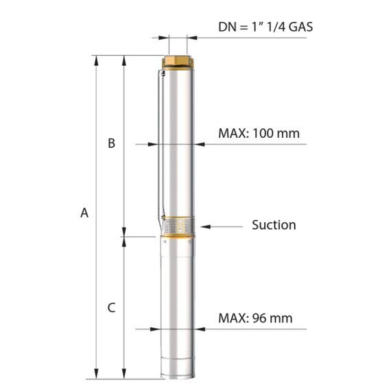 fotoПогружной насос Panelli 4'' 1,1kW 1,5HP 95 PR2 N/21 230V, изображение 2фото