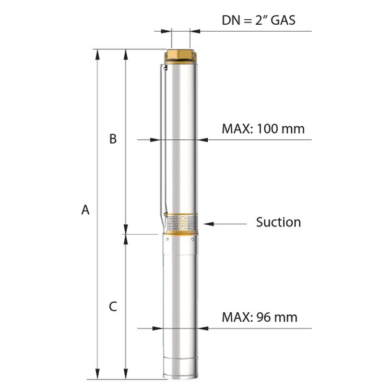 fotoПогружной насос Panelli 4'' 0,75kW 1HP 95 PR8 N/04 230V, изображение 4фото