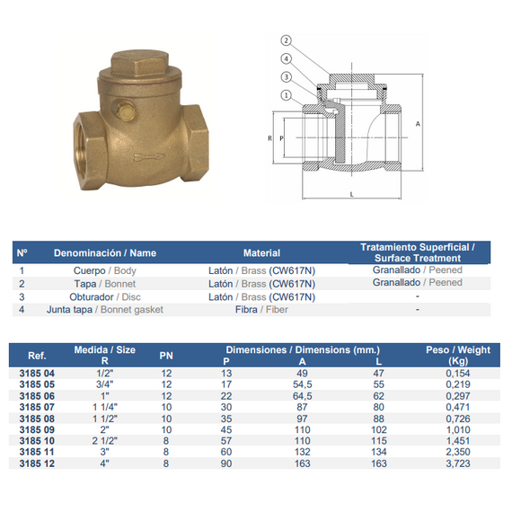 fotoМеталлический поворотный обратный клапан 1 1/2" Genebre, изображение 2фото
