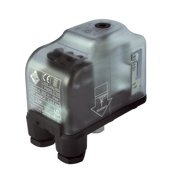 fotoРеле давления PM/5 (1-5 бар) 1/4 F (220V) с шкалой и вращающейся гайкой Italtecnica, изображение 5фото