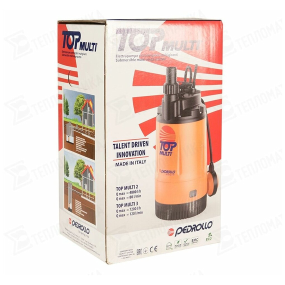 fotoПогружной насос с многолопастным колесом Pedrollo TOP MULTI 2 0,55 kW, изображение 6фото