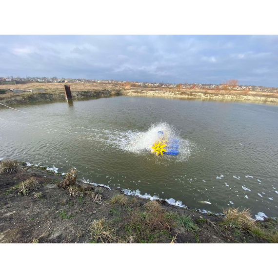 fotoКолесный 4-х лопастный аэратор для водоема HT-Y-1.5 220V 1.5kW KUBBER, изображение 5фото