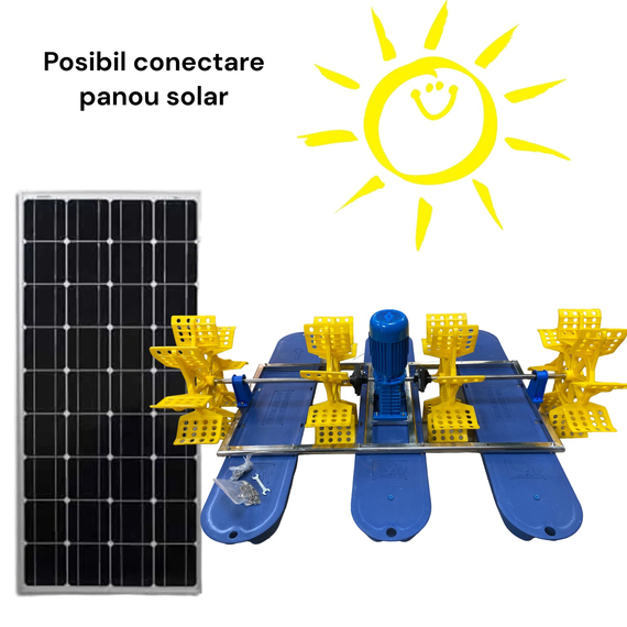 fotoКолесный 4-х лопастный аэратор для водоема HT-SY-1.5, 48V DC, 220V 1.1kW KUBBERфото