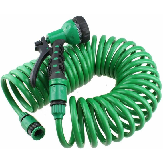 fotoНабор садовый: пистолет 5 режимов, 2 соединителя и спиральный шланг 25м.KUBBER/BarCod(2009010006765), изображение 2фото