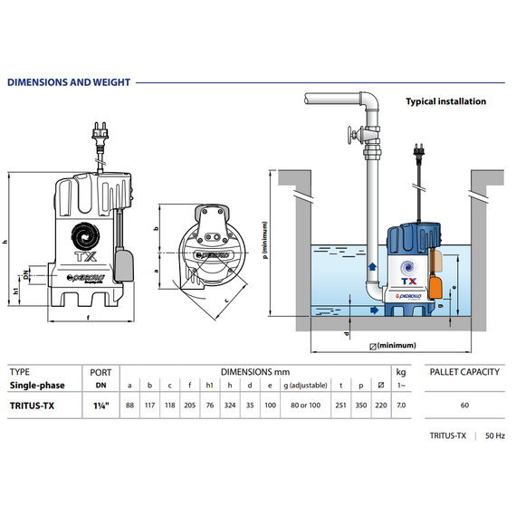 fotoДренажный электронасос с режущим механизмом Pedrollo TRITUS-TX 0,55 kW, изображение 2фото