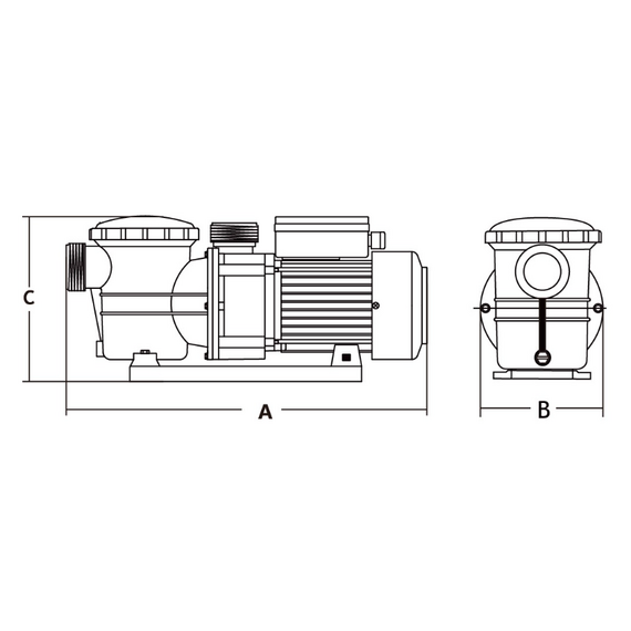 fotoНасос для бассейна KUBBER STP100; 16,5m3/h; 0.75KW/220V, изображение 3фото