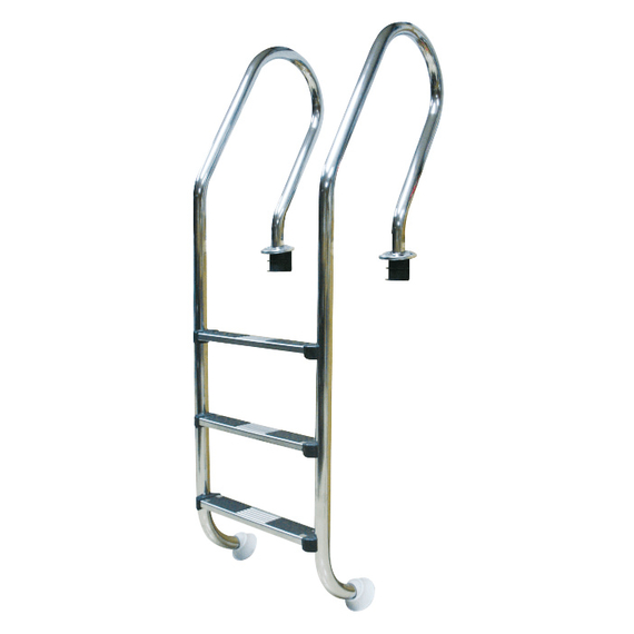 fotoЛестница из нержавеющей стали для бассейна с 4 ступенями KUBBER FC-204B, 1,1 мм, изображение 2фото