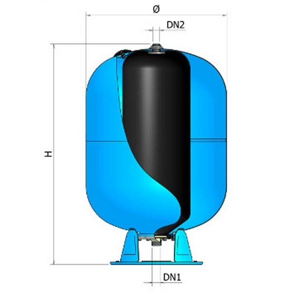 fotoРасширительный бак Ultra-Pro 100L 1" G (Blue) вертикальный ELBI, изображение 2фото