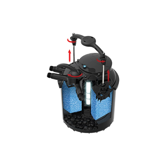 fotoНапорный фильтр с легкой очисткой SICCE AKVA FILTER 100 литров с УФ-лампой AF100, изображение 4фото