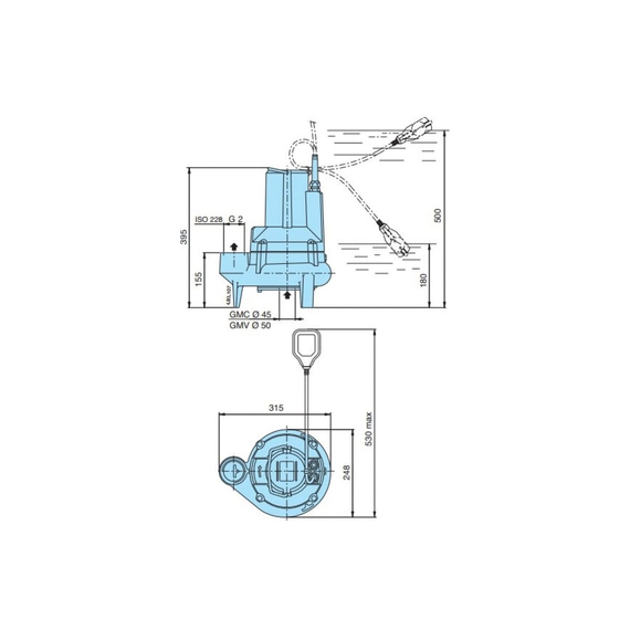 fotoПогружной дренажный насос Calpeda GMC 50/AE 400/50 Hz 100400130, изображение 2фото
