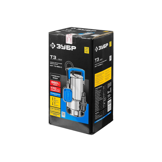 fotoПогружной дренажный насос для грязной воды ЗУБР ПРОФЕССИОНАЛ Т3 НПГ-Т3-550-С, изображение 9фото