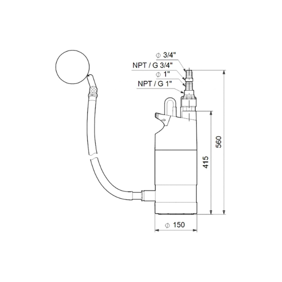 fotoНасос Grundfos SB 3-45 AW с поплавковым выключателем 97686707, изображение 2фото