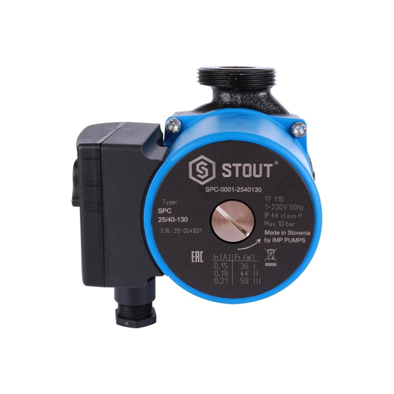 fotoЦиркуляционный насос STOUT 25/40-130 SPC-0001-2540130 RG008V60G2B32O, изображение 2фото