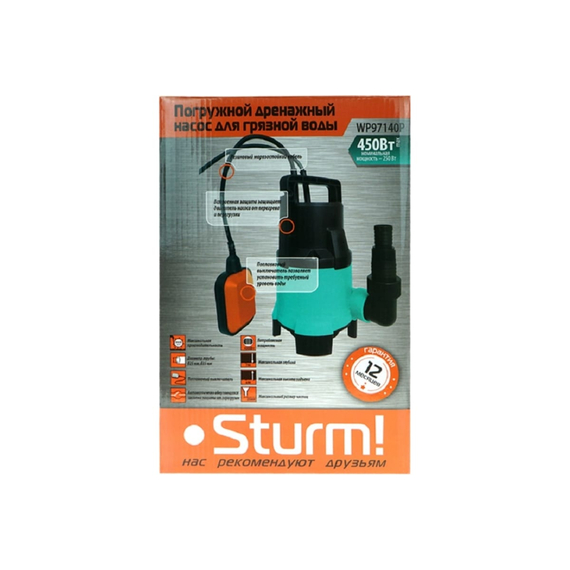 fotoПогружной дренажный насос для грязной воды Sturm WP97140P, изображение 3фото