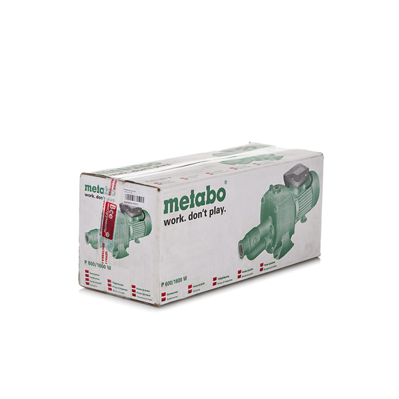 fotoПоверхностный самовсасывающий насос Metabo P 600/1600 W 0250060009, изображение 2фото